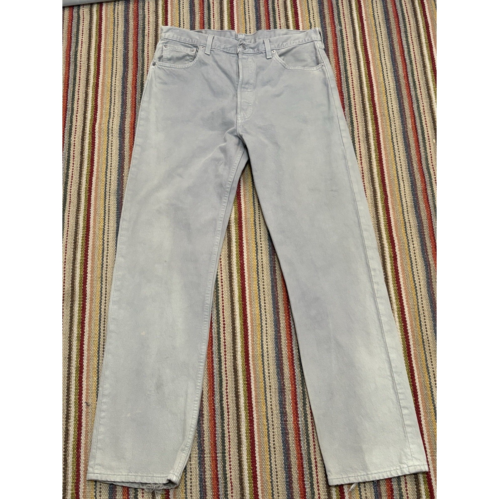 Vintage Levis 501 Jeans Mens 36x32 Gray Denim Button Fly Usa Made 90s